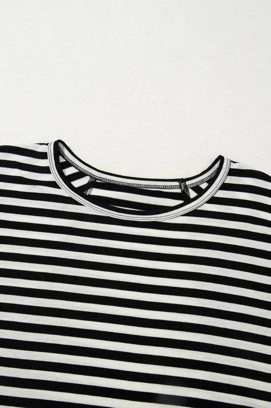 Cotton Black Striped Batwing Sleeve Oversized Top - Shop Style & More | Fresh Looks, Everyday Deals & Free Shipping