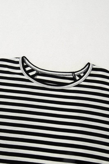 Cotton Black Striped Batwing Sleeve Oversized Top - Shop Style & More | Fresh Looks, Everyday Deals & Free Shipping