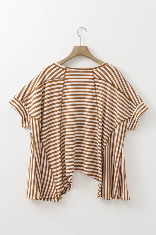 Cotton Black Striped Batwing Sleeve Oversized Top - Shop Style & More | Fresh Looks, Everyday Deals & Free Shipping