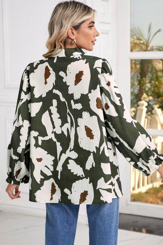 Vintage 60s Flower Frill Neck Loose Blouse - Shop Style & More | Fresh Looks, Everyday Deals & Free Shipping