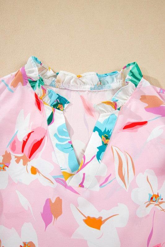 ruffle floral color block louse - Shop Style & More | Fresh Looks, Everyday Deals & Free Shipping