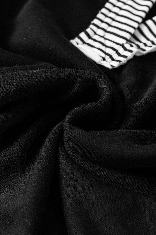 Black Striped Patchwork Collar Sweatshirt - Shop Style & More | Fresh Looks, Everyday Deals & Free Shipping