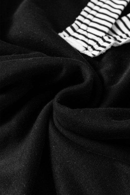 Black Striped Patchwork Collar Sweatshirt - Shop Style & More | Fresh Looks, Everyday Deals & Free Shipping