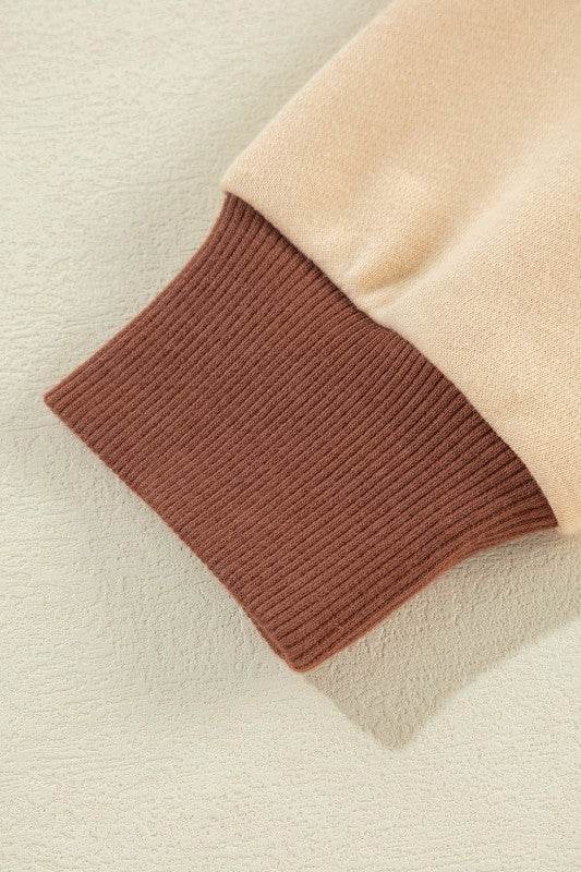 Black Striped Patchwork Collar Sweatshirt - Shop Style & More | Fresh Looks, Everyday Deals & Free Shipping