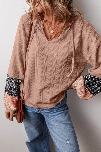 Cable knit print floral patch balloon blouse - Shop Style & More | Fresh Looks, Everyday Deals & Free Shipping