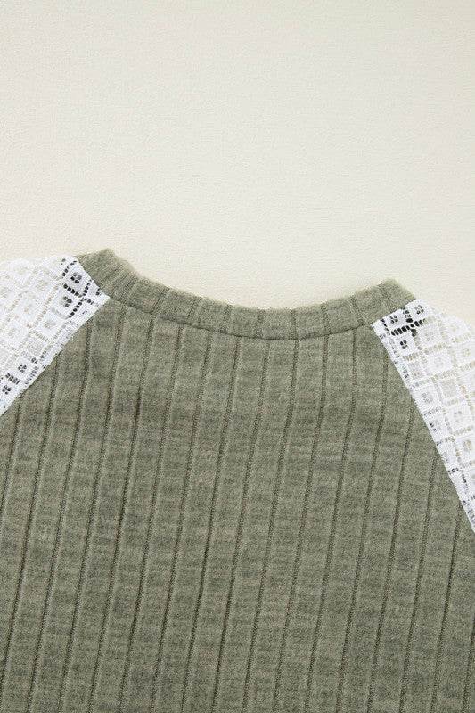 ribbed lace patch floral sweatshirt - Shop Style & More | Fresh Looks, Everyday Deals & Free Shipping