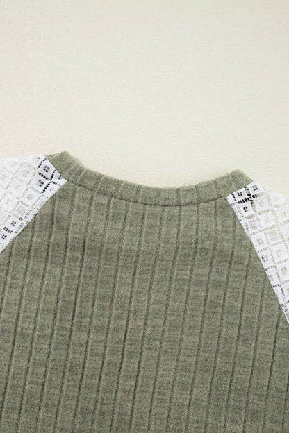 ribbed lace patch floral sweatshirt - Shop Style & More | Fresh Looks, Everyday Deals & Free Shipping