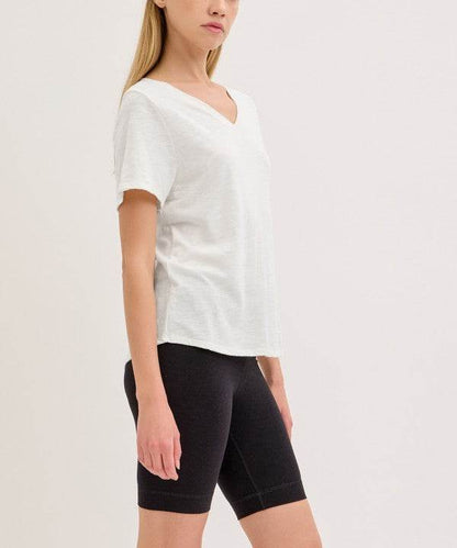 BAMBOO COTTON SLUB V NECK SHORT SLEEVE - Shop Style & More | Fresh Looks, Everyday Deals & Free Shipping