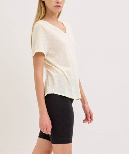 BAMBOO COTTON SLUB V NECK SHORT SLEEVE - Shop Style & More | Fresh Looks, Everyday Deals & Free Shipping