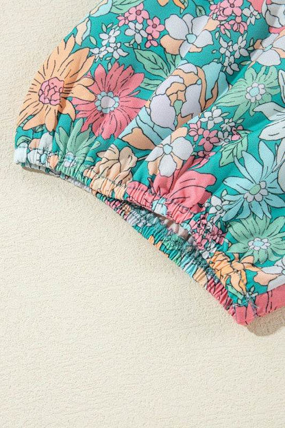 floral ruffle bottom puff sleeve blouse - Shop Style & More | Fresh Looks, Everyday Deals & Free Shipping