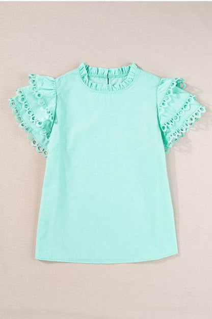 cotton mint ruffle layered blouse - Shop Style & More | Fresh Looks, Everyday Deals & Free Shipping