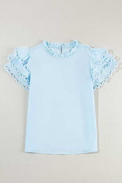 cotton mint ruffle layered blouse - Shop Style & More | Fresh Looks, Everyday Deals & Free Shipping