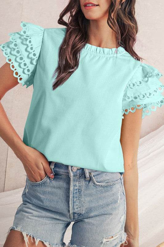 cotton mint ruffle layered blouse - Shop Style & More | Fresh Looks, Everyday Deals & Free Shipping