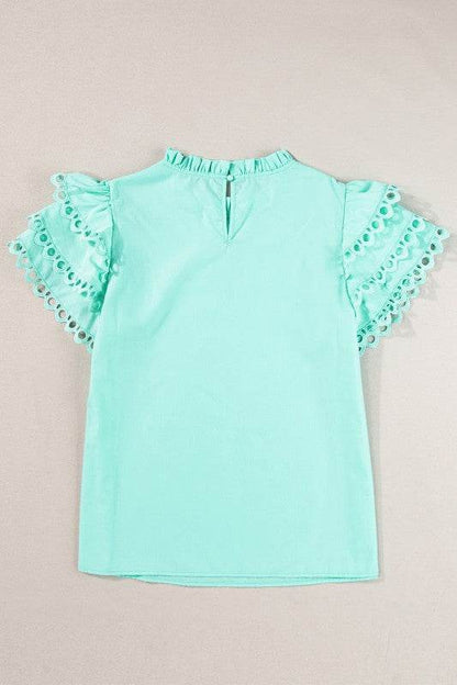 cotton mint ruffle layered blouse - Shop Style & More | Fresh Looks, Everyday Deals & Free Shipping