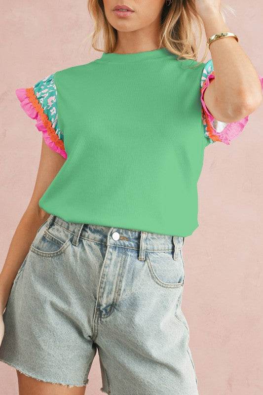 cotton peach ruffle layered top - Shop Style & More | Fresh Looks, Everyday Deals & Free Shipping