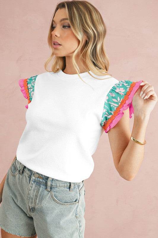 cotton peach ruffle layered top - Shop Style & More | Fresh Looks, Everyday Deals & Free Shipping
