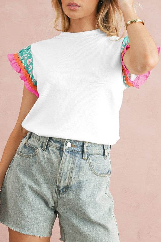 cotton peach ruffle layered top - Shop Style & More | Fresh Looks, Everyday Deals & Free Shipping