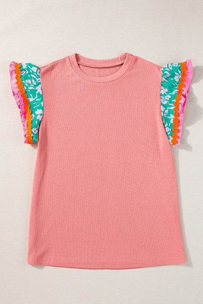 cotton peach ruffle layered top - Shop Style & More | Fresh Looks, Everyday Deals & Free Shipping
