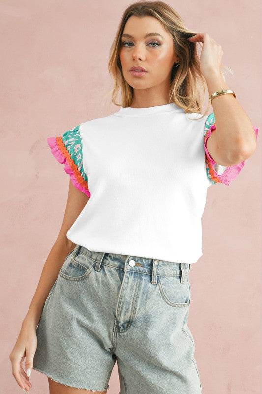 cotton peach ruffle layered top - Shop Style & More | Fresh Looks, Everyday Deals & Free Shipping