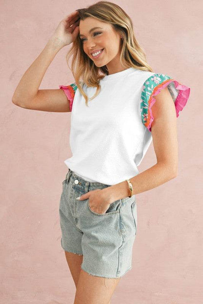 cotton peach ruffle layered top - Shop Style & More | Fresh Looks, Everyday Deals & Free Shipping