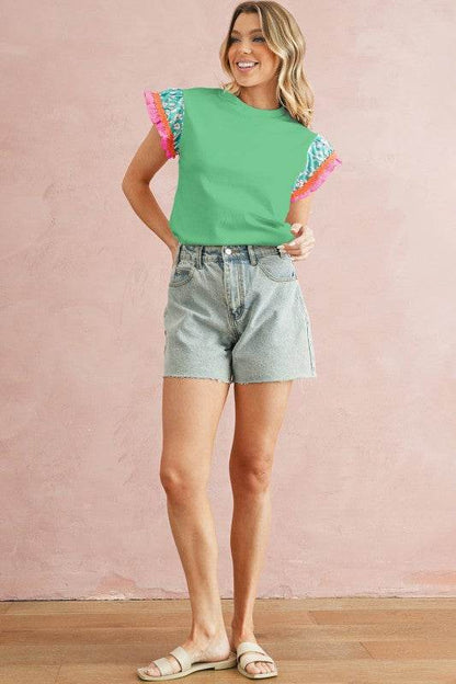 cotton peach ruffle layered top - Shop Style & More | Fresh Looks, Everyday Deals & Free Shipping