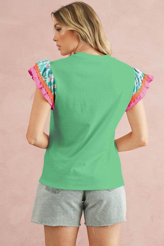 cotton peach ruffle layered top - Shop Style & More | Fresh Looks, Everyday Deals & Free Shipping