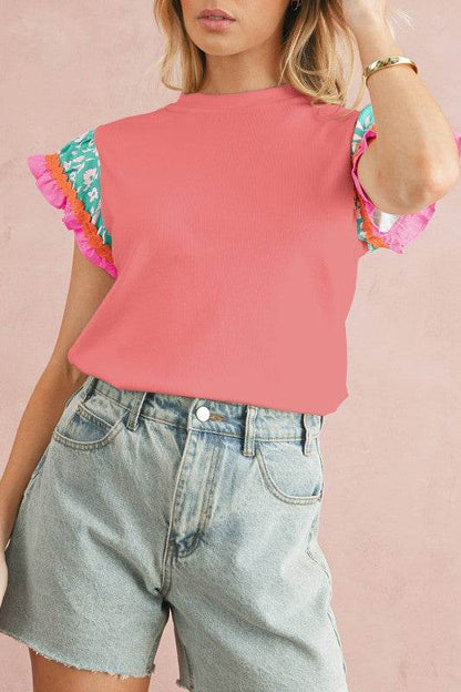 cotton peach ruffle layered top - Shop Style & More | Fresh Looks, Everyday Deals & Free Shipping