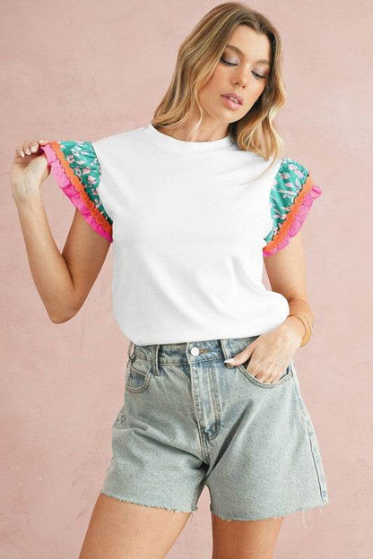 cotton peach ruffle layered top - Shop Style & More | Fresh Looks, Everyday Deals & Free Shipping