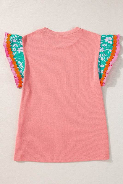 cotton peach ruffle layered top - Shop Style & More | Fresh Looks, Everyday Deals & Free Shipping