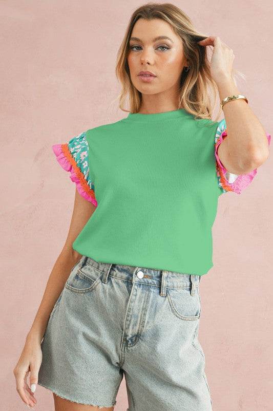 cotton peach ruffle layered top - Shop Style & More | Fresh Looks, Everyday Deals & Free Shipping