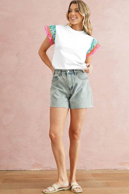 cotton peach ruffle layered top - Shop Style & More | Fresh Looks, Everyday Deals & Free Shipping