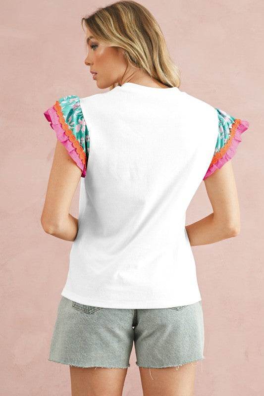 cotton peach ruffle layered top - Shop Style & More | Fresh Looks, Everyday Deals & Free Shipping