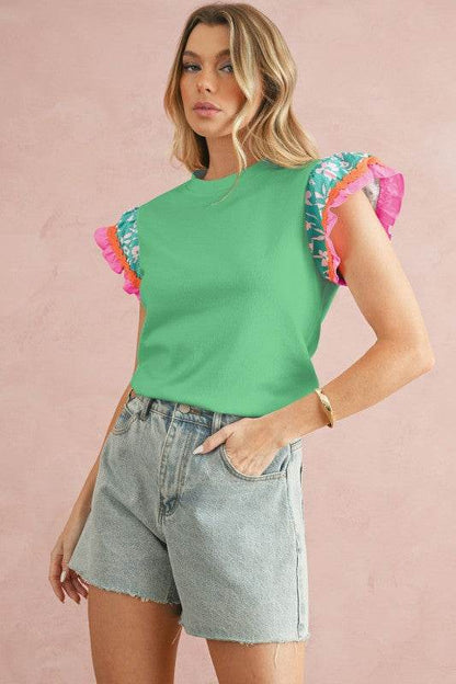 cotton peach ruffle layered top - Shop Style & More | Fresh Looks, Everyday Deals & Free Shipping