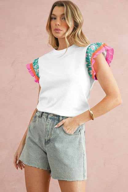 cotton peach ruffle layered top - Shop Style & More | Fresh Looks, Everyday Deals & Free Shipping