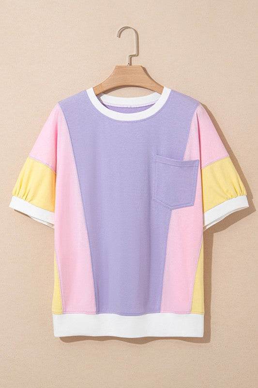 Color Block Patchwork Half Sleeve T Shirt - Shop Style & More | Fresh Looks, Everyday Deals & Free Shipping