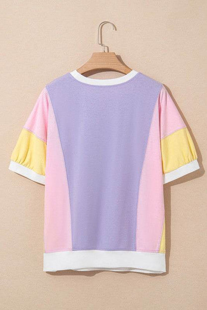 Color Block Patchwork Half Sleeve T Shirt - Shop Style & More | Fresh Looks, Everyday Deals & Free Shipping