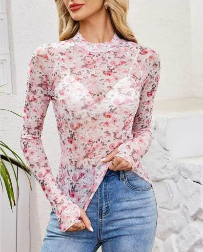 Mesh Printed Long Sleeve - Shop Style & More | Fresh Looks, Everyday Deals & Free Shipping
