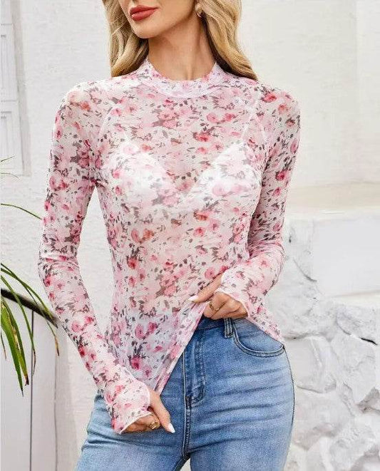 Mesh Printed Long Sleeve - Shop Style & More | Fresh Looks, Everyday Deals & Free Shipping
