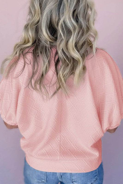 Striped Collar Patchwork Half Sleeve Blouse - Shop Style & More | Fresh Looks, Everyday Deals & Free Shipping