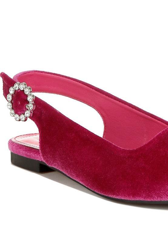 Dolan Velvet Slingback Flat Sandals - Shop Style & More | Fresh Looks, Everyday Deals & Free Shipping