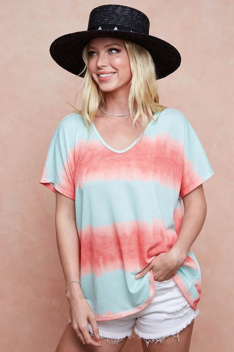BiBi Tiedye Printed Hacci Knit Top - Shop Style & More | Fresh Looks, Everyday Deals & Free Shipping