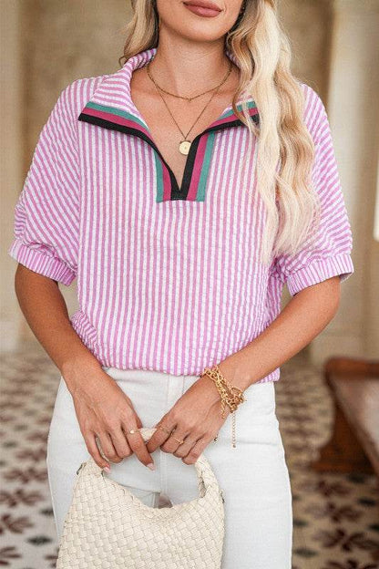 Cotton Blue Stripe Dolman blouse - Shop Style & More | Fresh Looks, Everyday Deals & Free Shipping