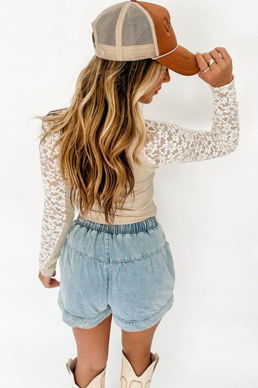 Floral Lace Patchwork Long Sleeve High Neck Top - Shop Style & More | Fresh Looks, Everyday Deals & Free Shipping