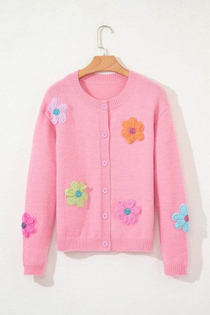 Cute Knitted Floral Pattern Button Up Cardigan - Shop Style & More | Fresh Looks, Everyday Deals & Free Shipping