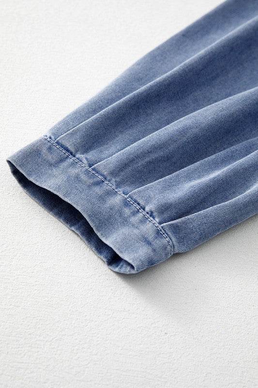 Denim Front Pintuck Bow Tie Puff Sleeve Top - Shop Style & More | Fresh Looks, Everyday Deals & Free Shipping