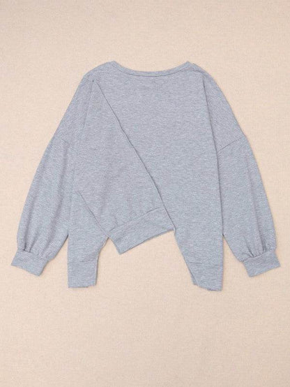 Cotton Stitching Irregular Hem Block Pullover - Shop Style & More | Fresh Looks, Everyday Deals & Free Shipping