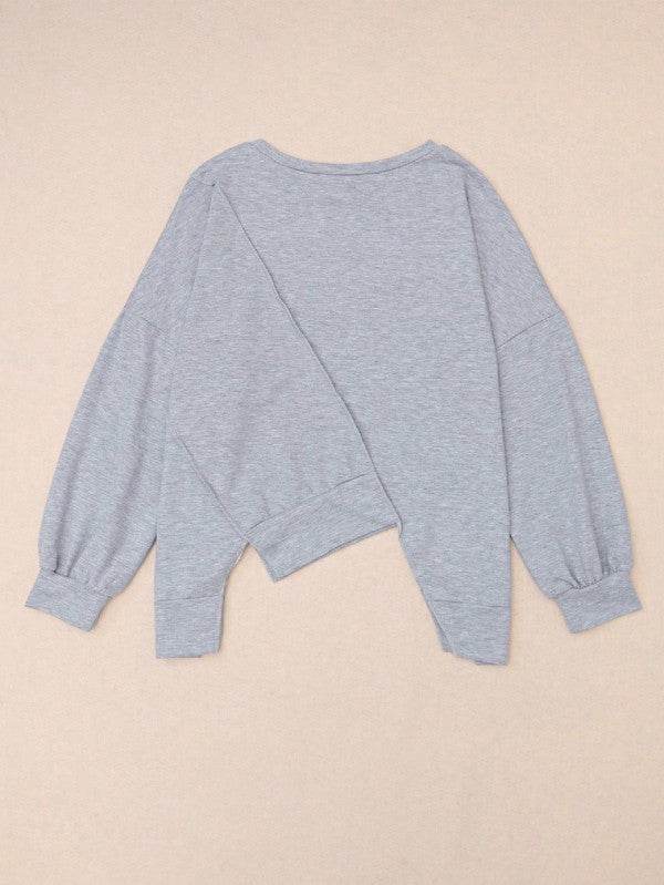 Cotton Stitching Irregular Hem Block Pullover - Shop Style & More | Fresh Looks, Everyday Deals & Free Shipping