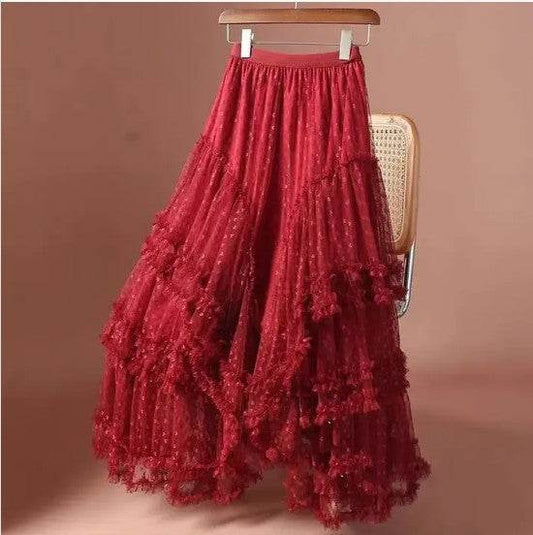 Mesh ruffle maxi skirt - Shop Style & More | Fresh Looks, Everyday Deals & Free Shipping