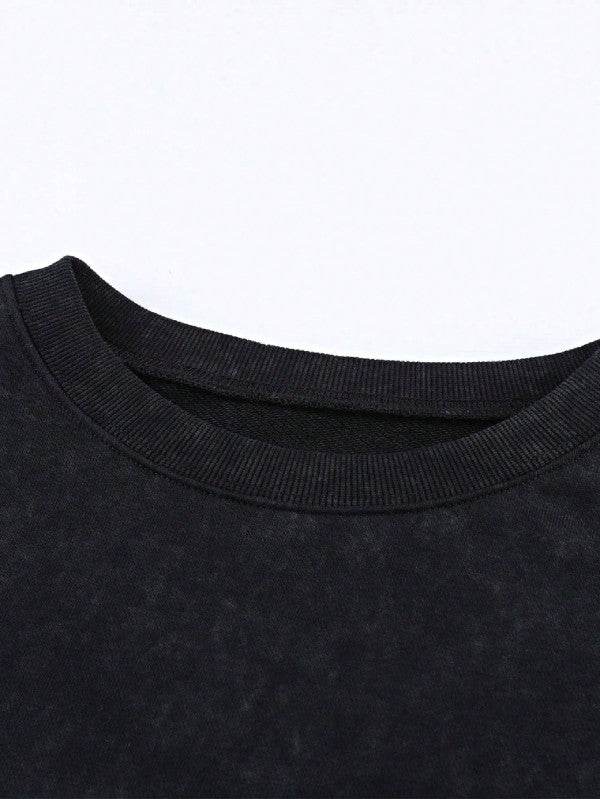 Cotton Acid Mineral Drop Shoulder Relax Sweatshirt - Shop Style & More | Fresh Looks, Everyday Deals & Free Shipping