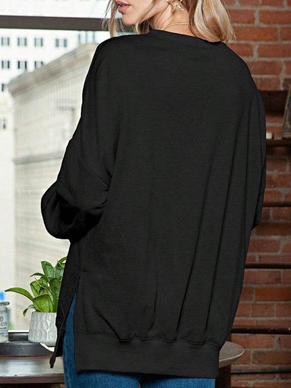 Cotton Acid Mineral Drop Shoulder Relax Sweatshirt - Shop Style & More | Fresh Looks, Everyday Deals & Free Shipping